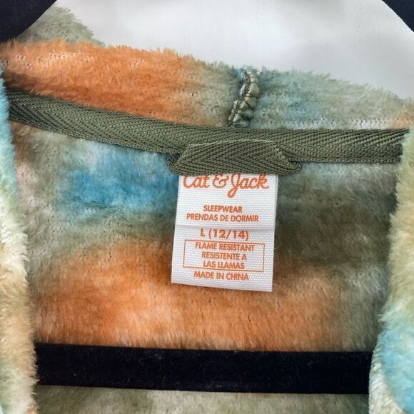 3For$20 Cat & Jack Boy's Size Large 12/14 Blue/Orange Bathrob - Picture 3 of 6